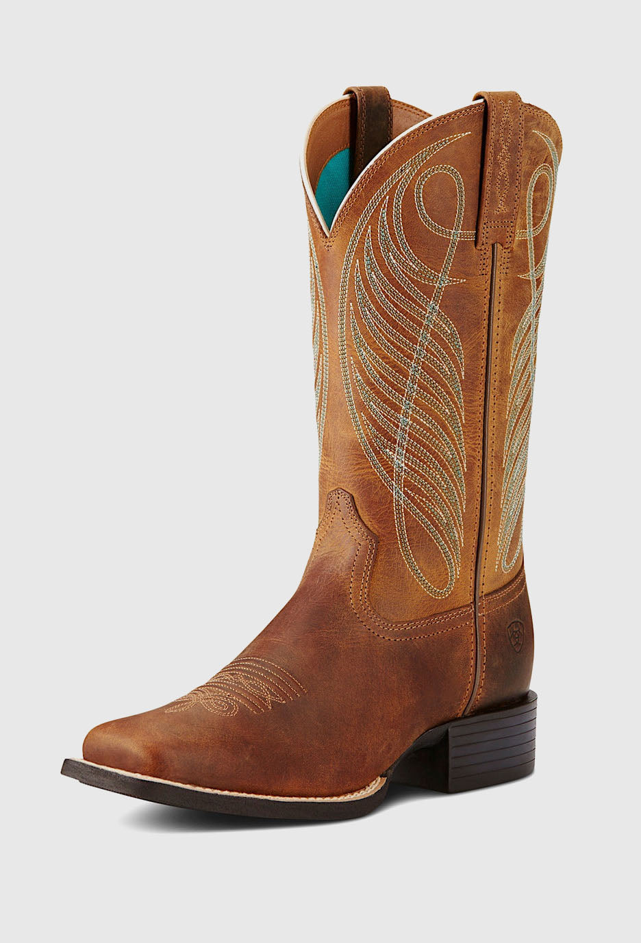 Ariat Womens Round Up Wide Square Toe Powder Brown