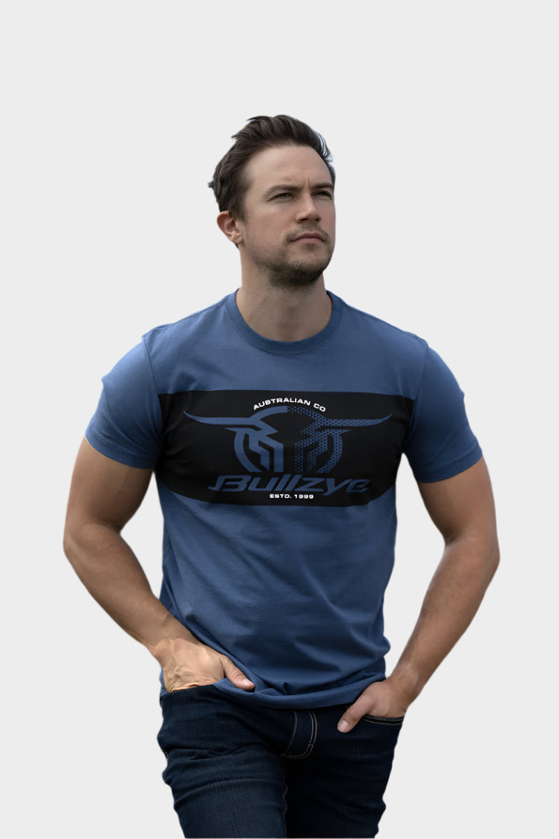 BULLZYE MEN'S SAMPSON SHORT SLEEVE TEE - BLUE STEEL