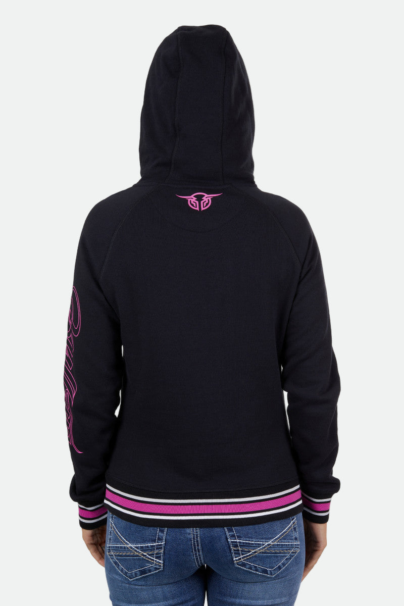 BULLZYE WOMENS TROPICS PULLOVER HOODIE - BLACK