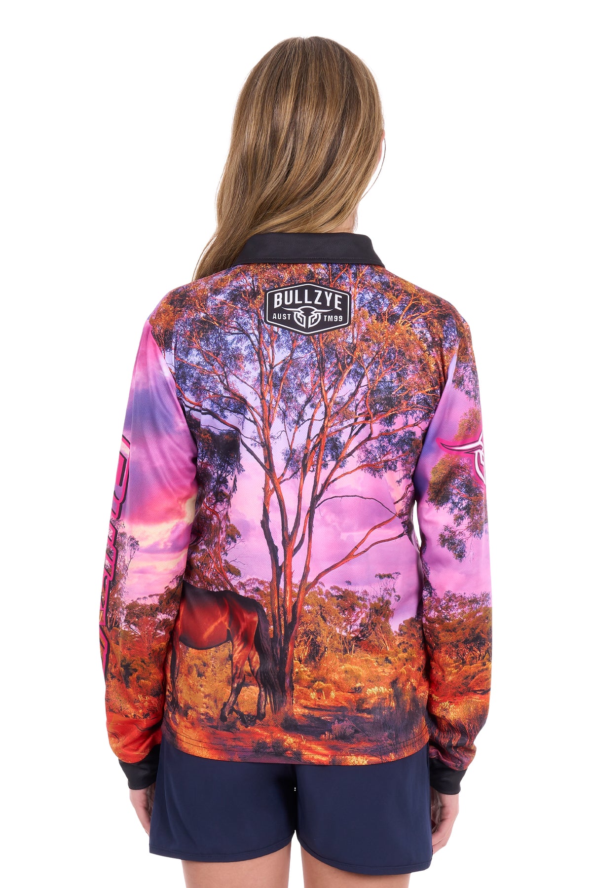 Bullzye Women’s Grazing Horse Long Sleeve Tee - Multi