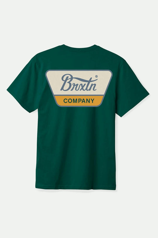 Brixton Linwood S/S Tee- Deep Emerald/ChinaBlue
