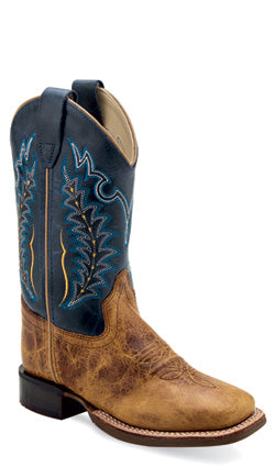 Old West Youth Leather Broad Square Toe Boots – Goodyear Welt