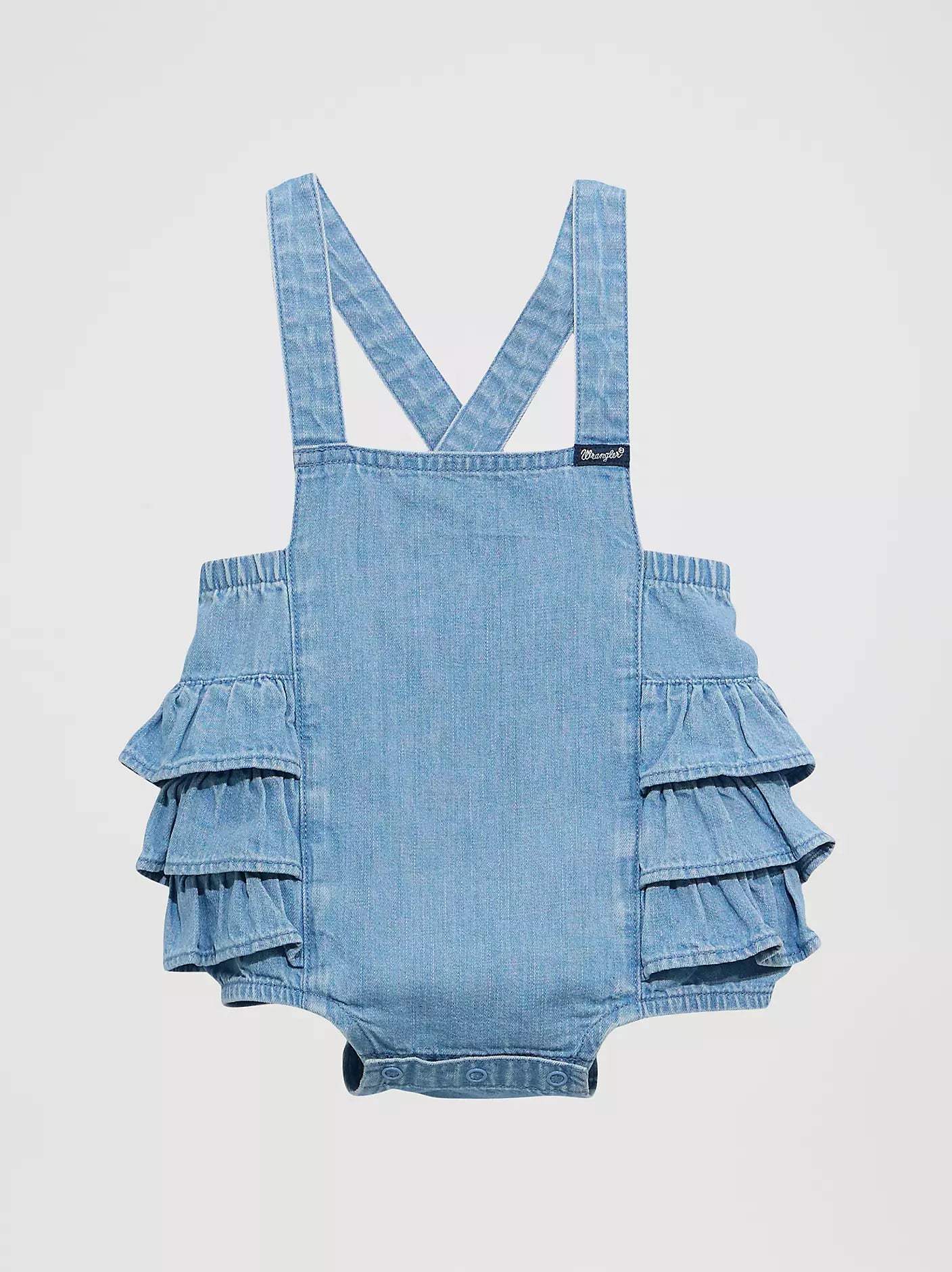 Wrangler Baby Girl's Denim Ruffle Bodysuit - Denim