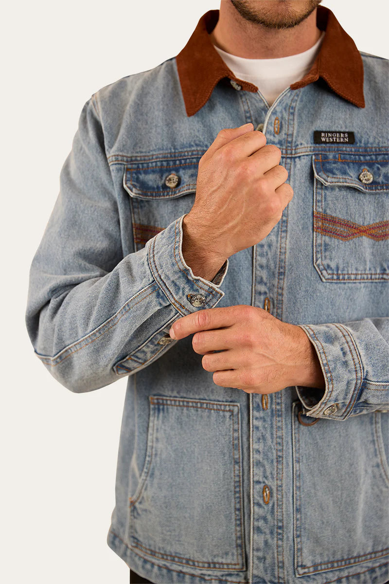 Ringers Western Men's Bellbrae Overshirt - Light Wash Blue