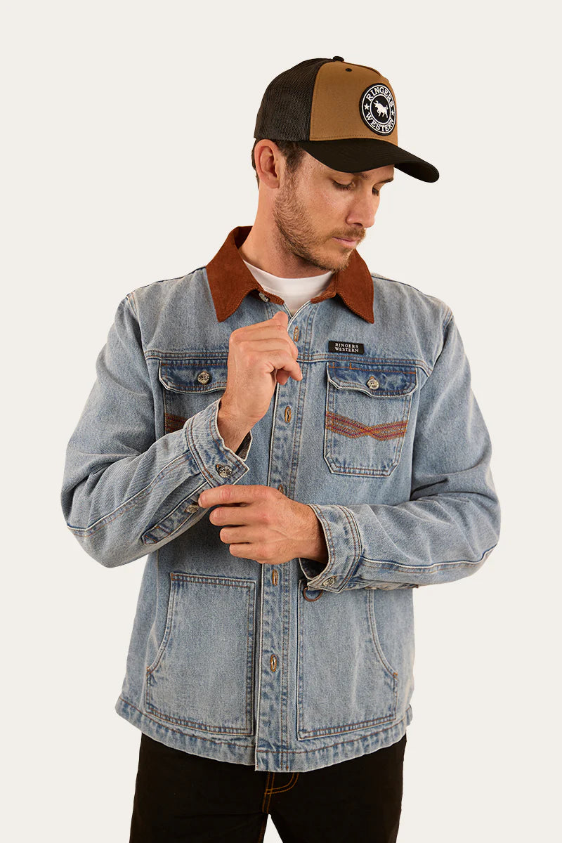 Ringers Western Men's Bellbrae Overshirt - Light Wash Blue