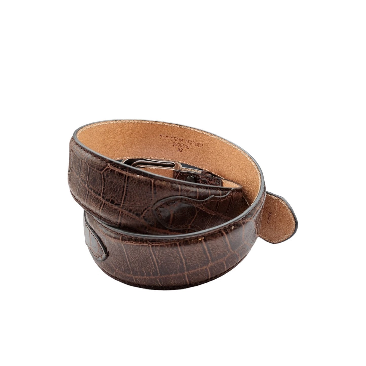 Stetson Cognac Crocodile Embossed - Accessories Belt Men 38mm