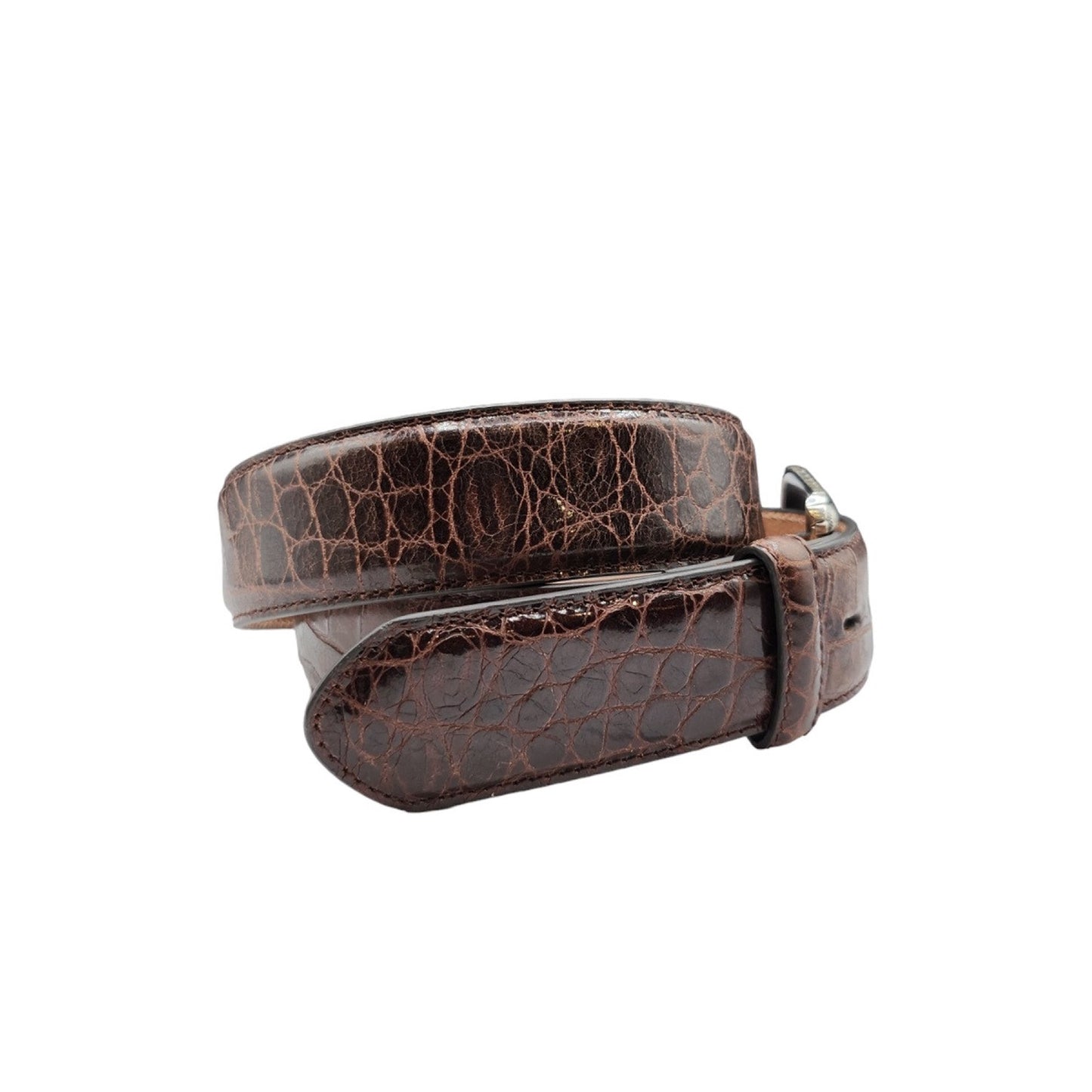 Stetson Cognac Crocodile Embossed - Accessories Belt Men 38mm