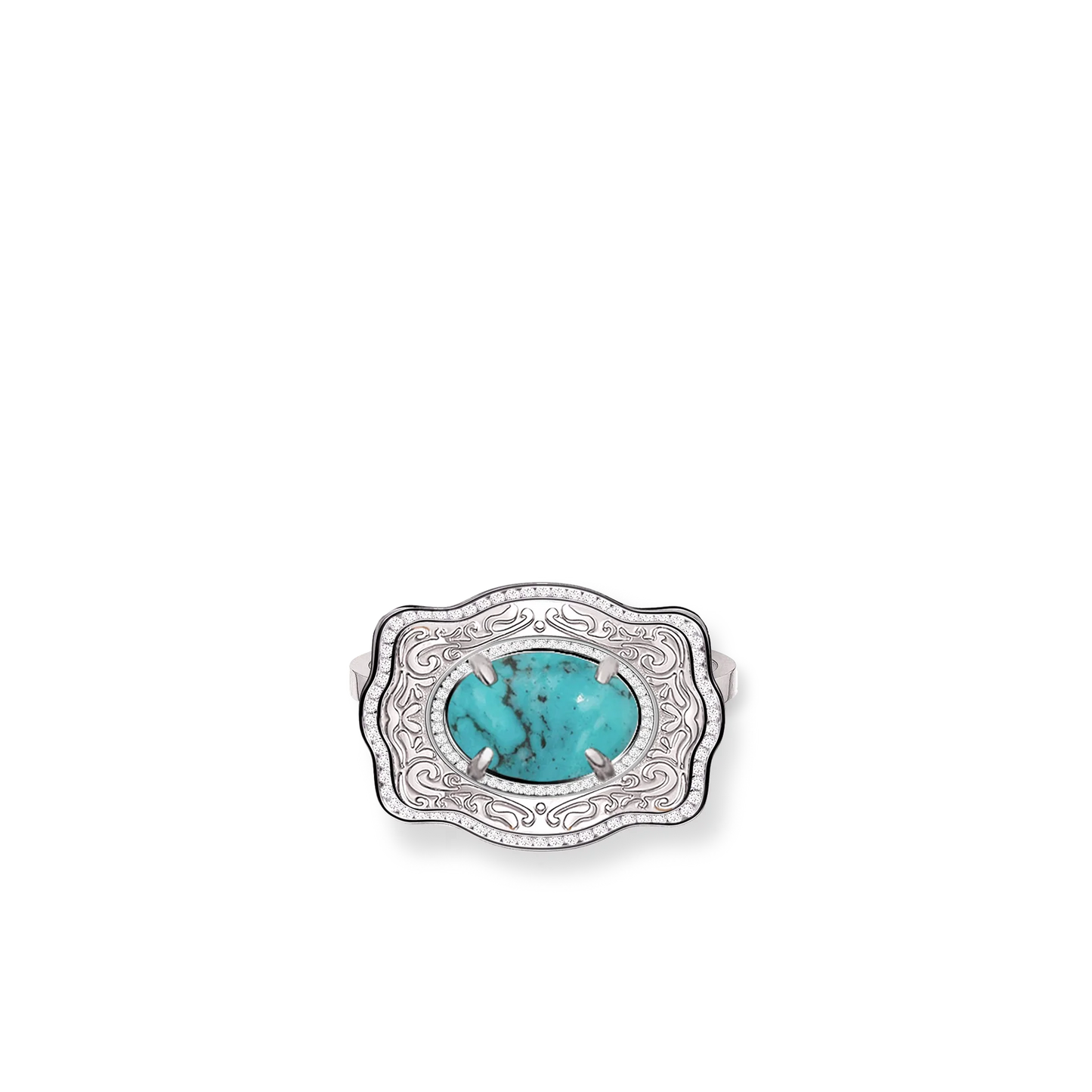 SpurWest Belt Buckle Ring (Oasis) Silver/6