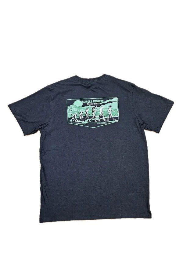 Ringers Western Mens Evolution of the Cowboy Loose Tee - Black