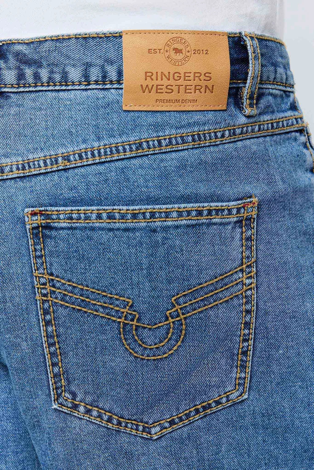 Ringers Western Bodie Men’s Denim Shorts - Mid Blue