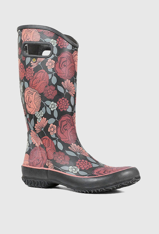 Bogs Womens Rainboot Le Jardin Gumboot (Red/Black)