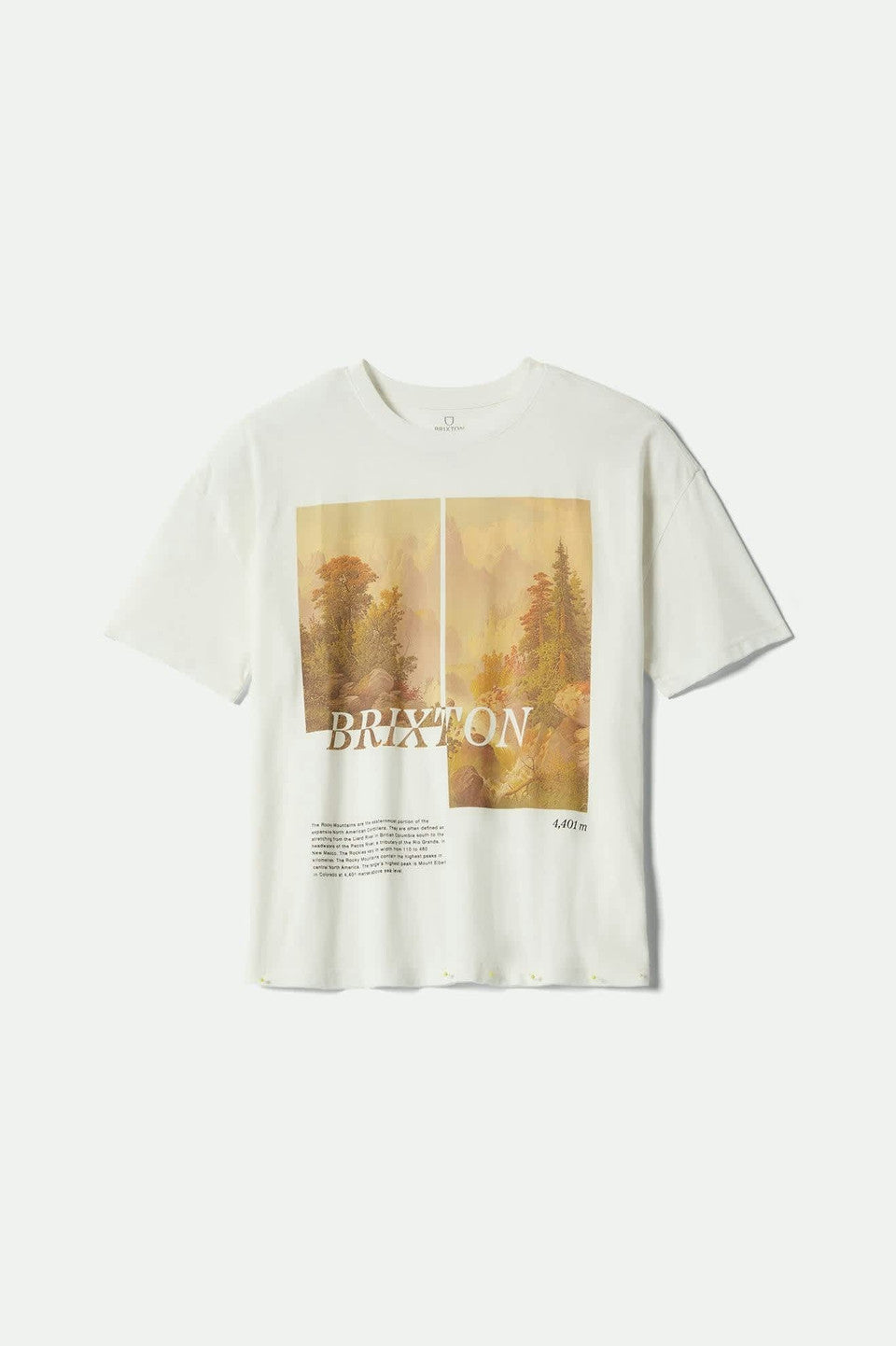 Brixton Rocky Mountain Oversized BF Tee Womens in Off White
