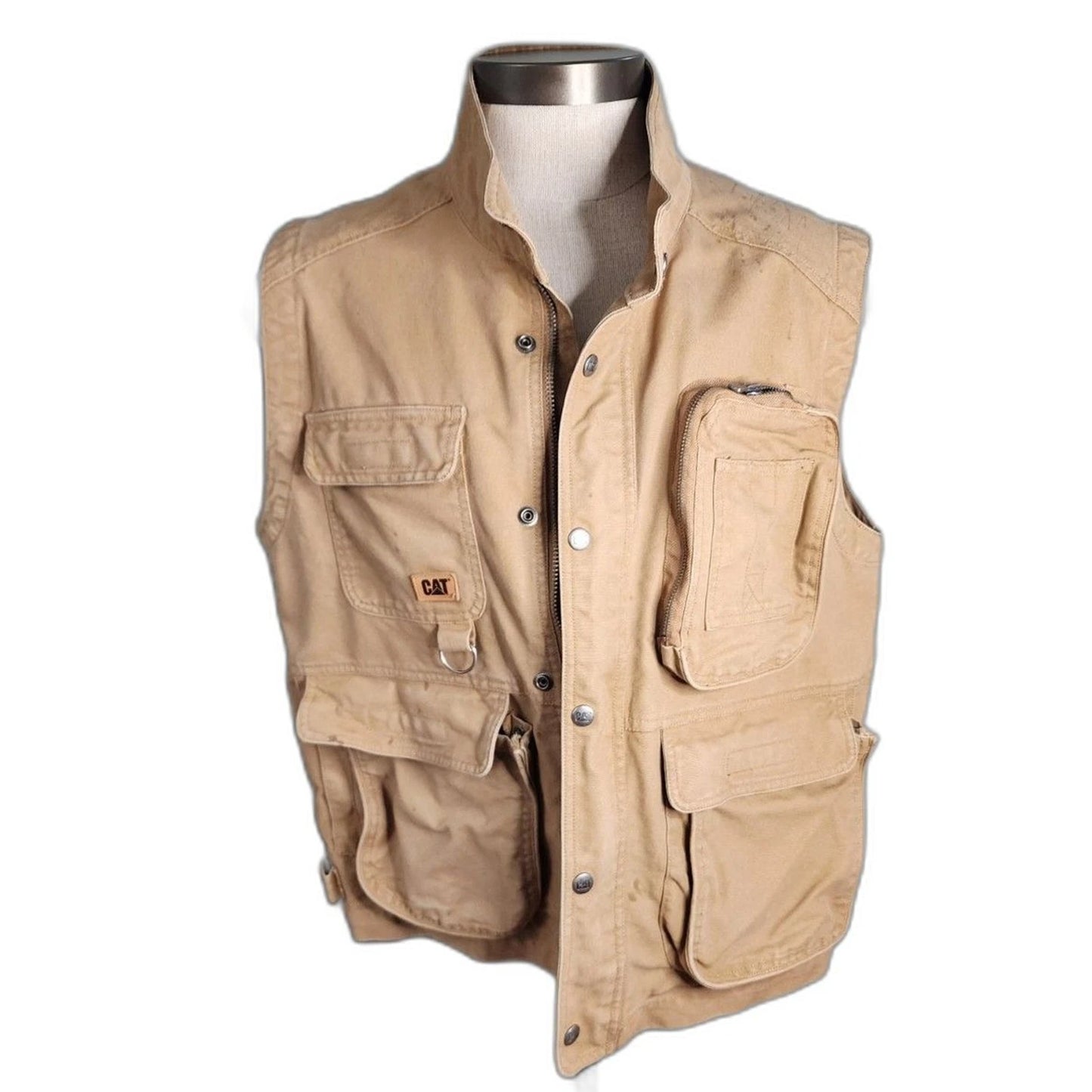 CAT Workwear Canvas Utility Sherpa Vest - Tawny Brown