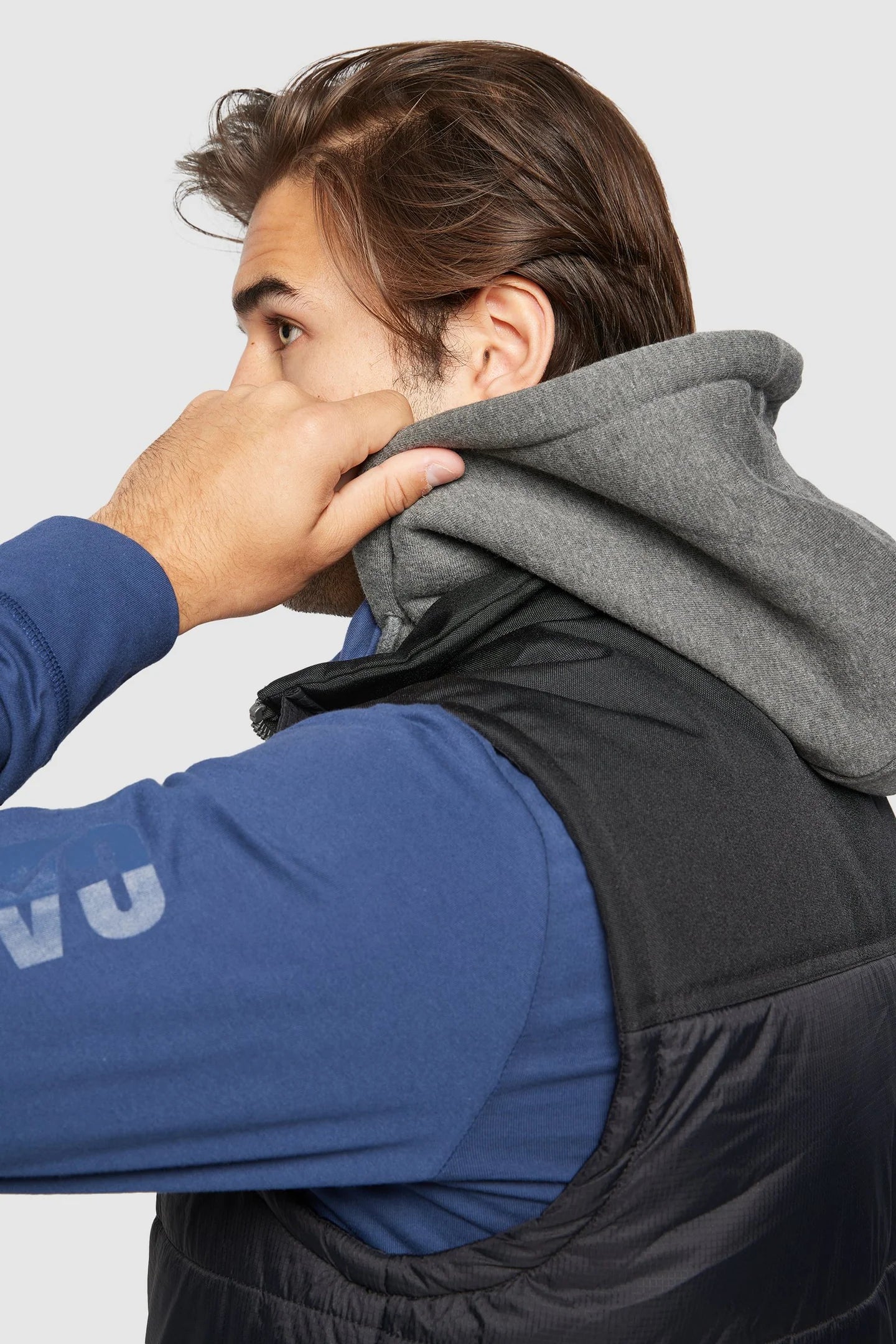 CAT HOODED WORK VEST (BLACK)