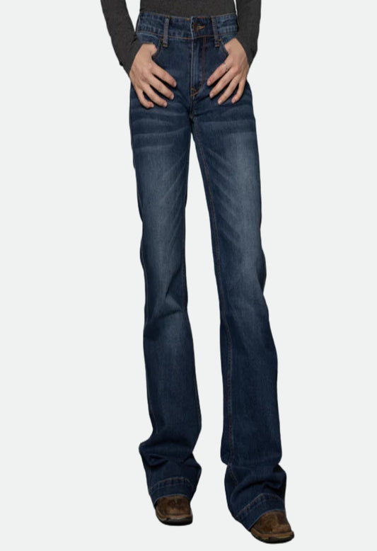 CC Western Women's Magie Mid Rise Trouser Jean Dark Wash