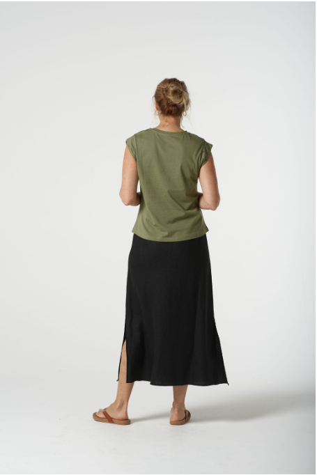 Goondiwindi Cotton Bias Cut Side Split Skirt