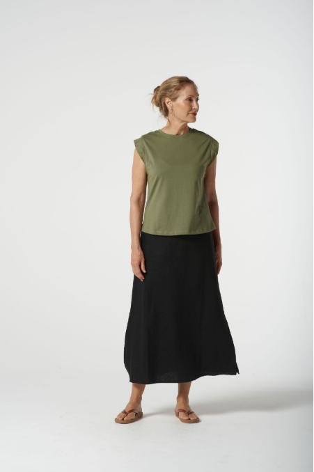 Goondiwindi Cotton Bias Cut Side Split Skirt