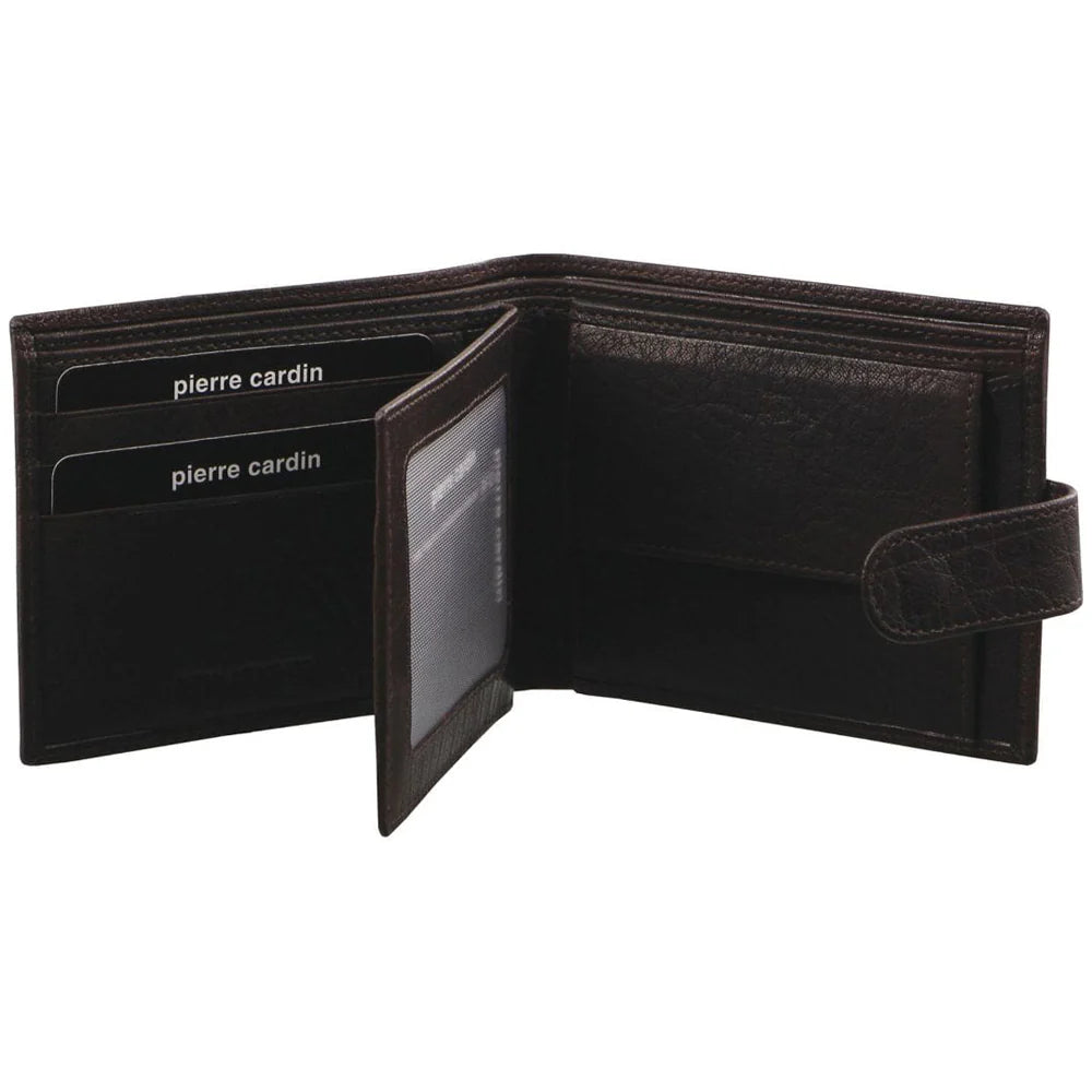 Pierre Cardin Men's Rustic Leather Bi-Fold Cash/Card Wallet