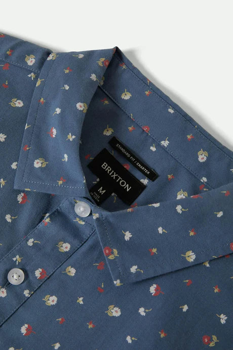 Brixton Charter Print Shirt - Bering Sea/Micro Floral