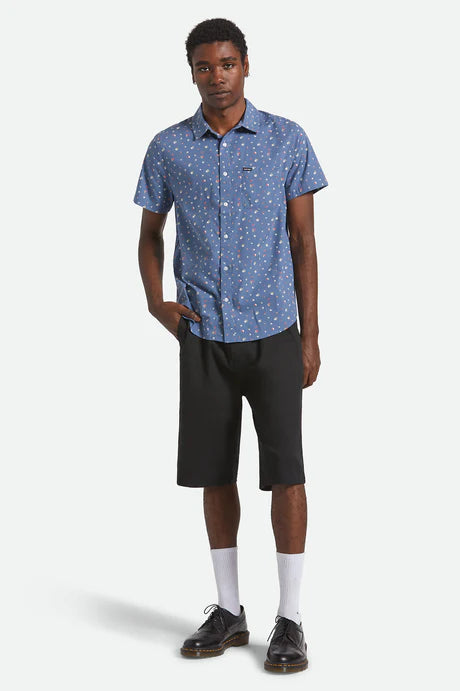 Brixton Charter Print Shirt - Bering Sea/Micro Floral