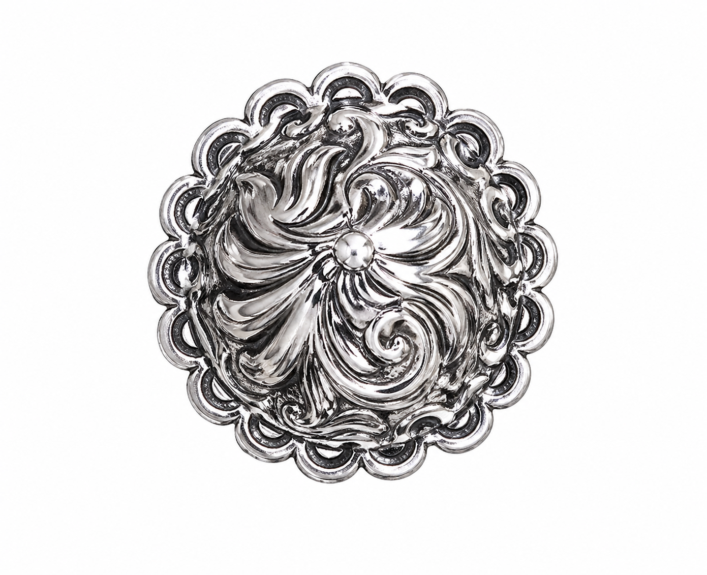 Austin Accent Bolo Scalloped Edge Antique Silver