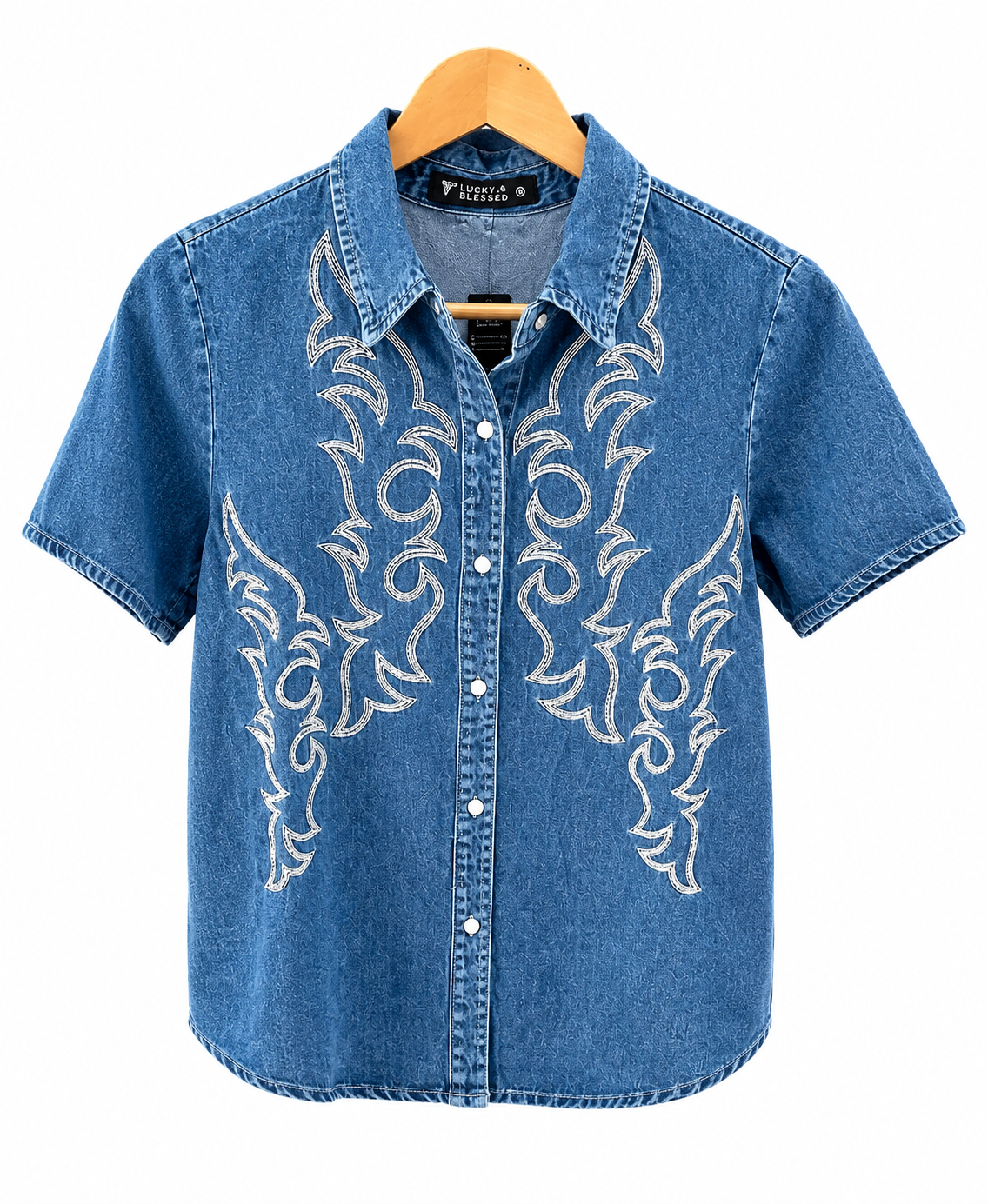 Lucky & Blessed Women's Western Short Sleeve Shirt