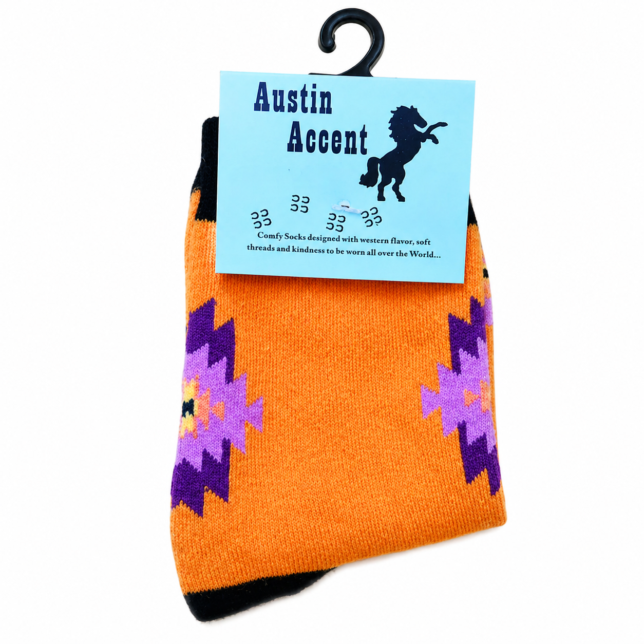 Austin Accent Sock Orange w/ S/W Pattern