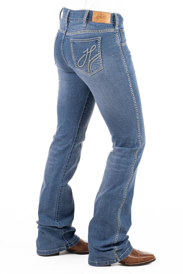 Hitchley & Harrow Comfort Cut High Rise - SR2199 "Woodlands" Sage Stitch Jeans