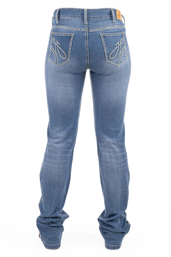 Hitchley & Harrow Comfort Cut High Rise - SR2199 "Woodlands" Sage Stitch Jeans
