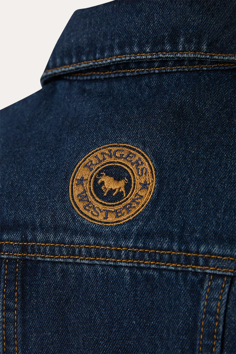 Ringers Western Cowgirl Youth Squad Denim Vest - Vintage Blue Wash