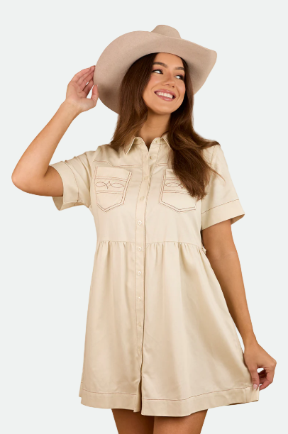 Ringers Western Eloise Womens Shirt Dress - Off White