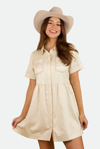 Ringers Western Eloise Womens Shirt Dress - Off White