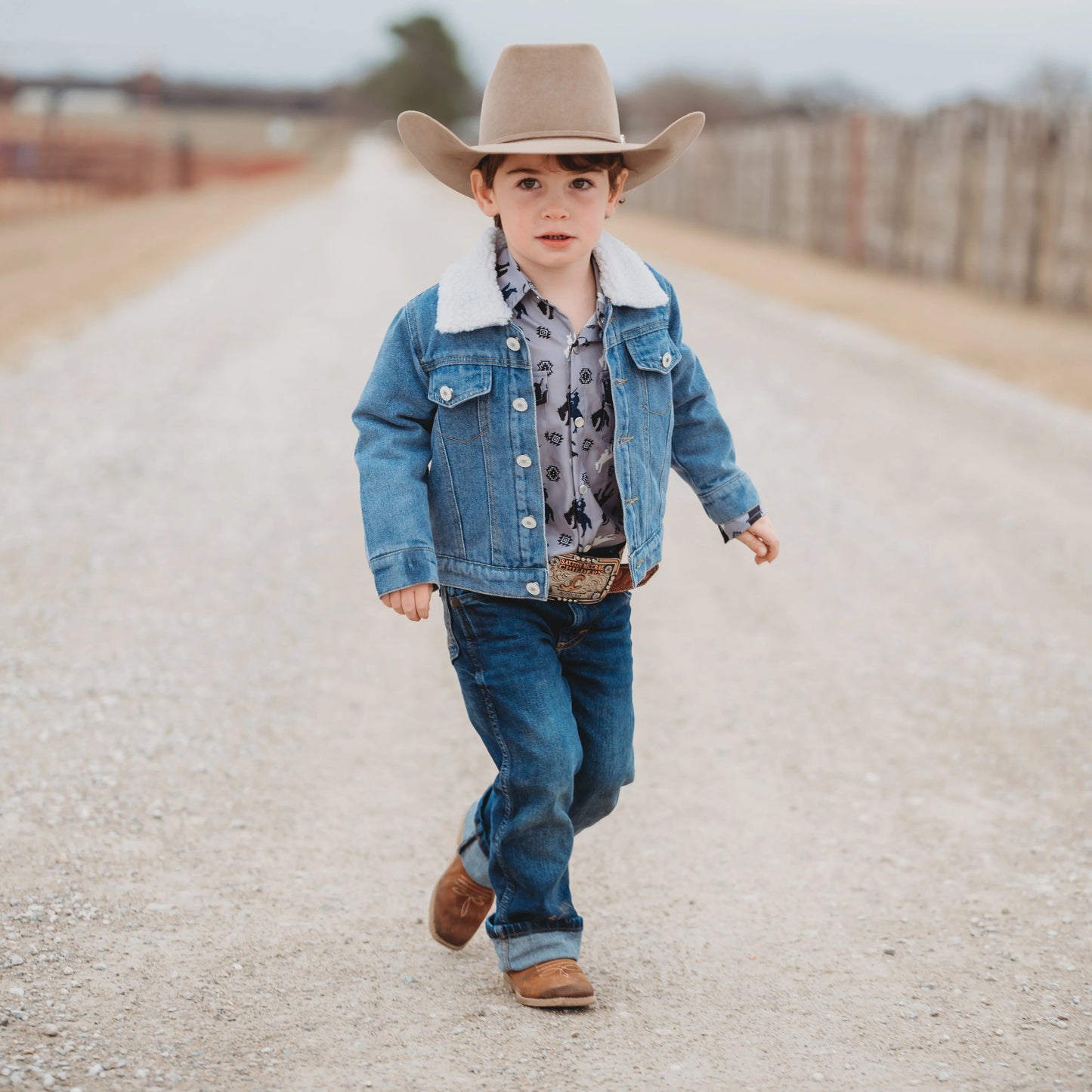 Shea Baby Boy Denim Wool Jacket