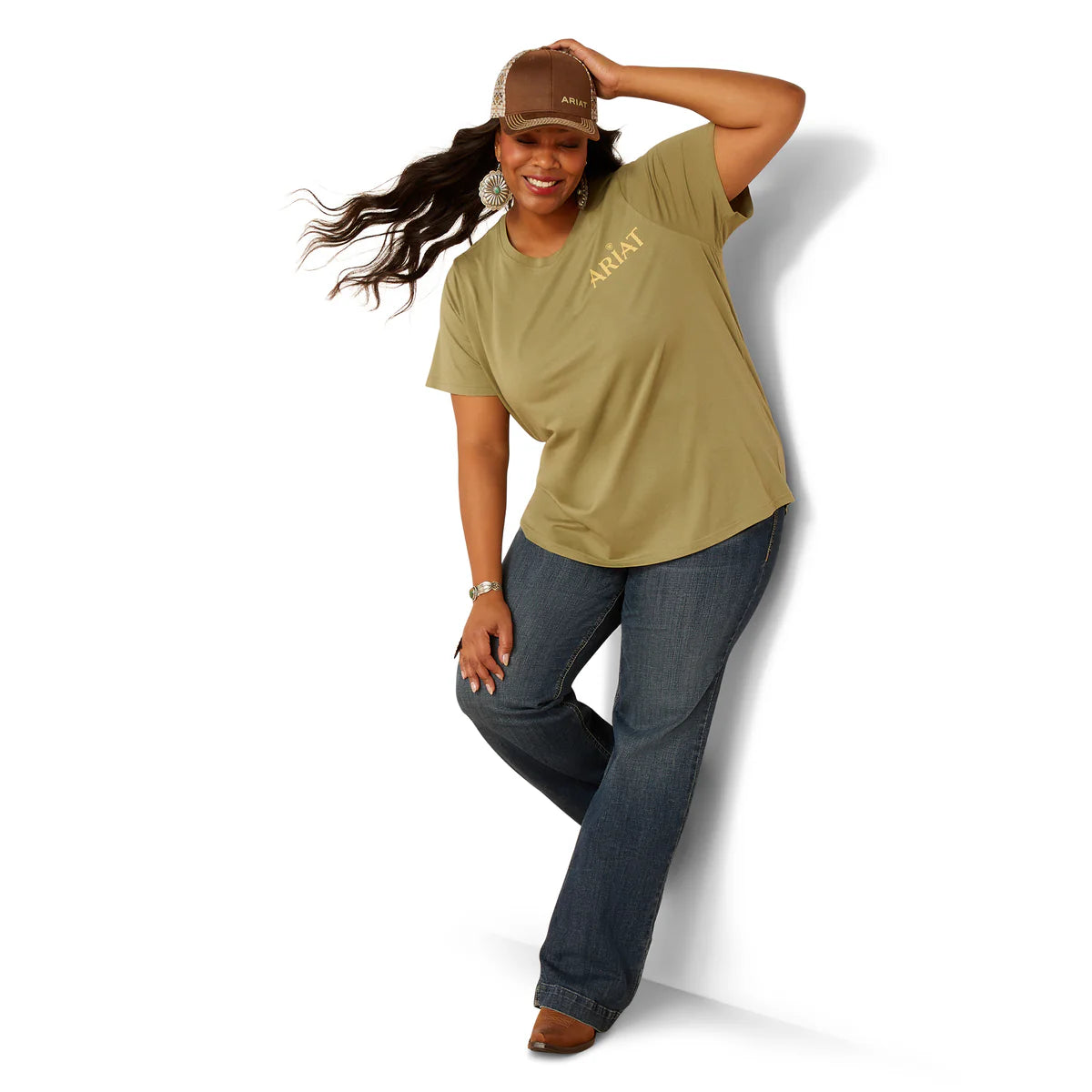 Ariat Women's Desert Scene T-Shirt - Oil Green