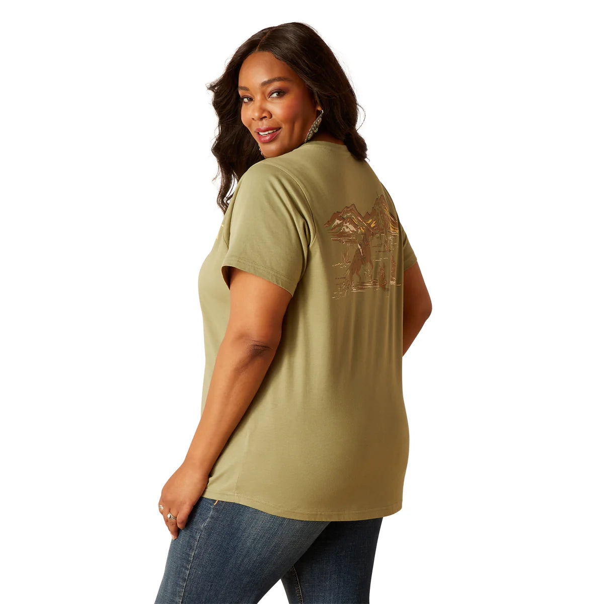 Ariat Women's Desert Scene T-Shirt - Oil Green