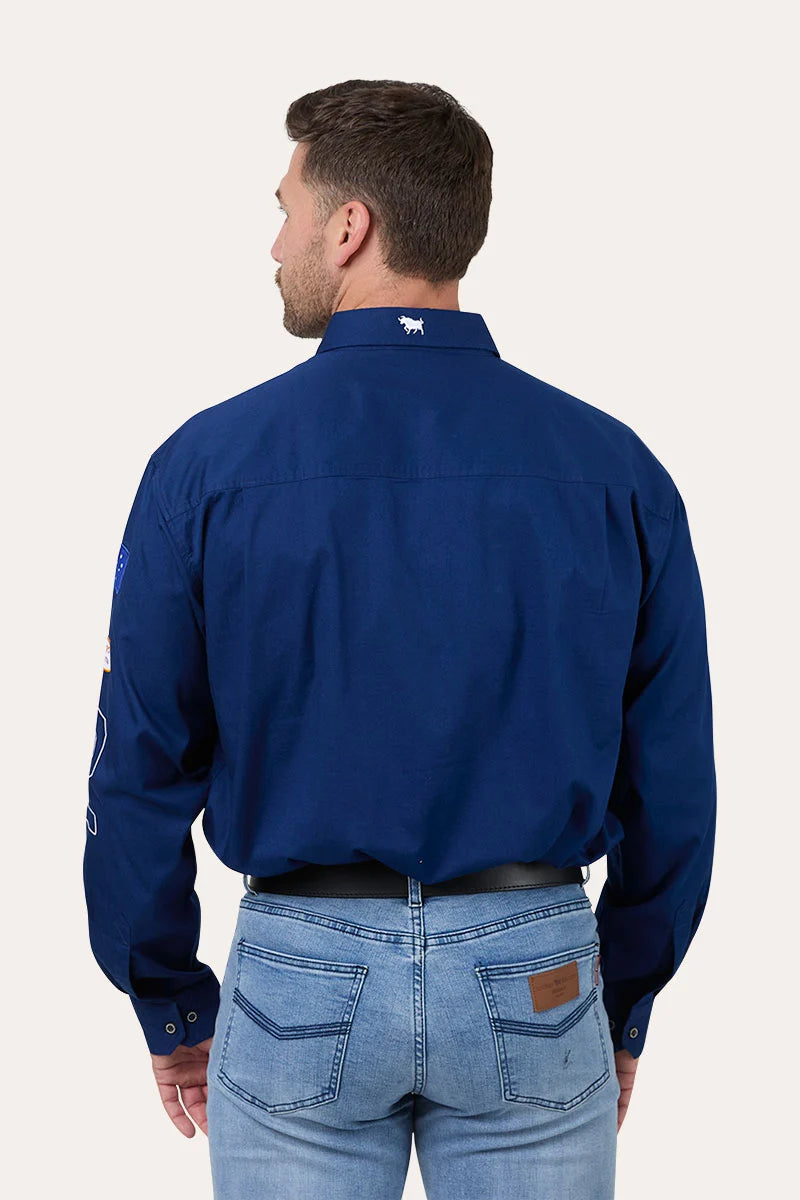 Ringers Western Men's Drive By Full Button Work Shirt - Navy