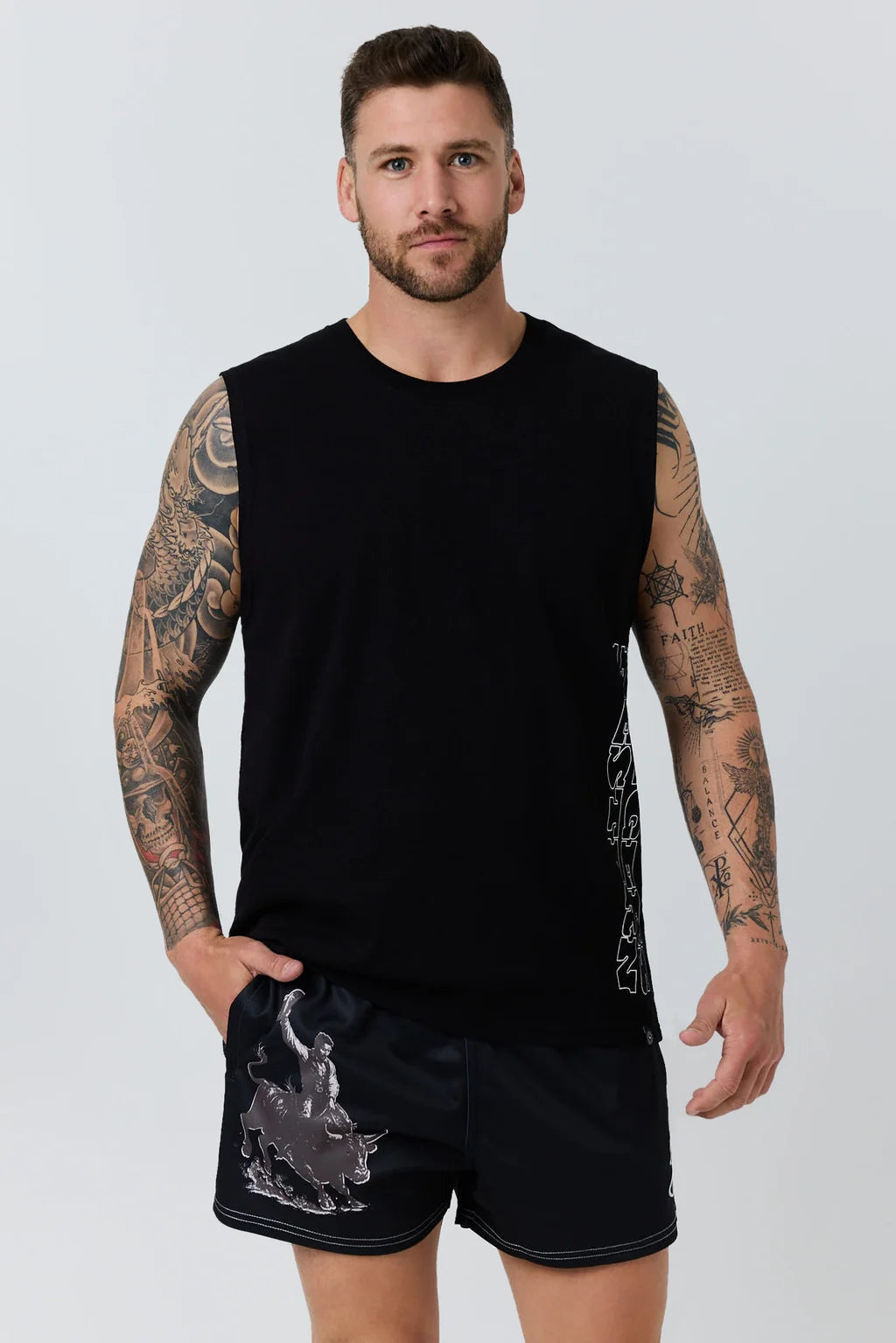 Ringers Western Unisex Dust Devil Footy Short - Black