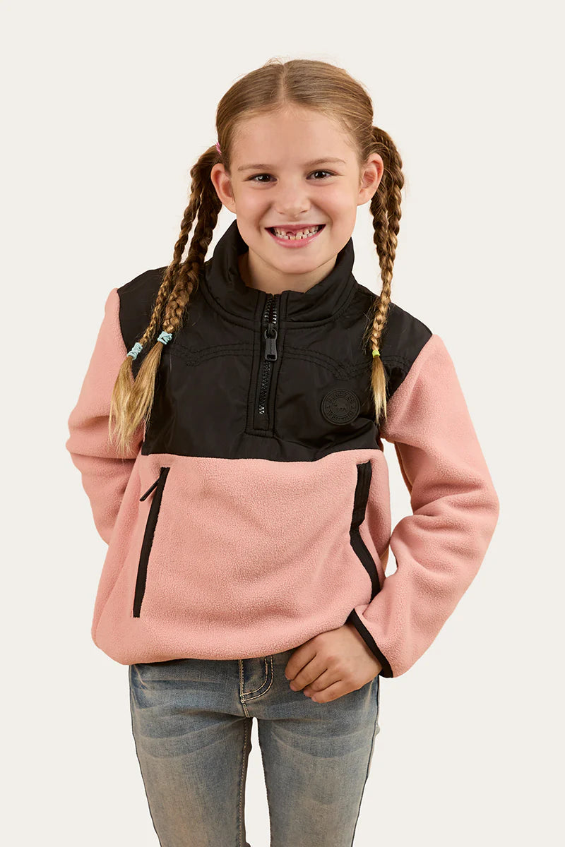 Ringers Western Winton Kids 1/4 Zip Crew Neck Fleece - Dusty Pink