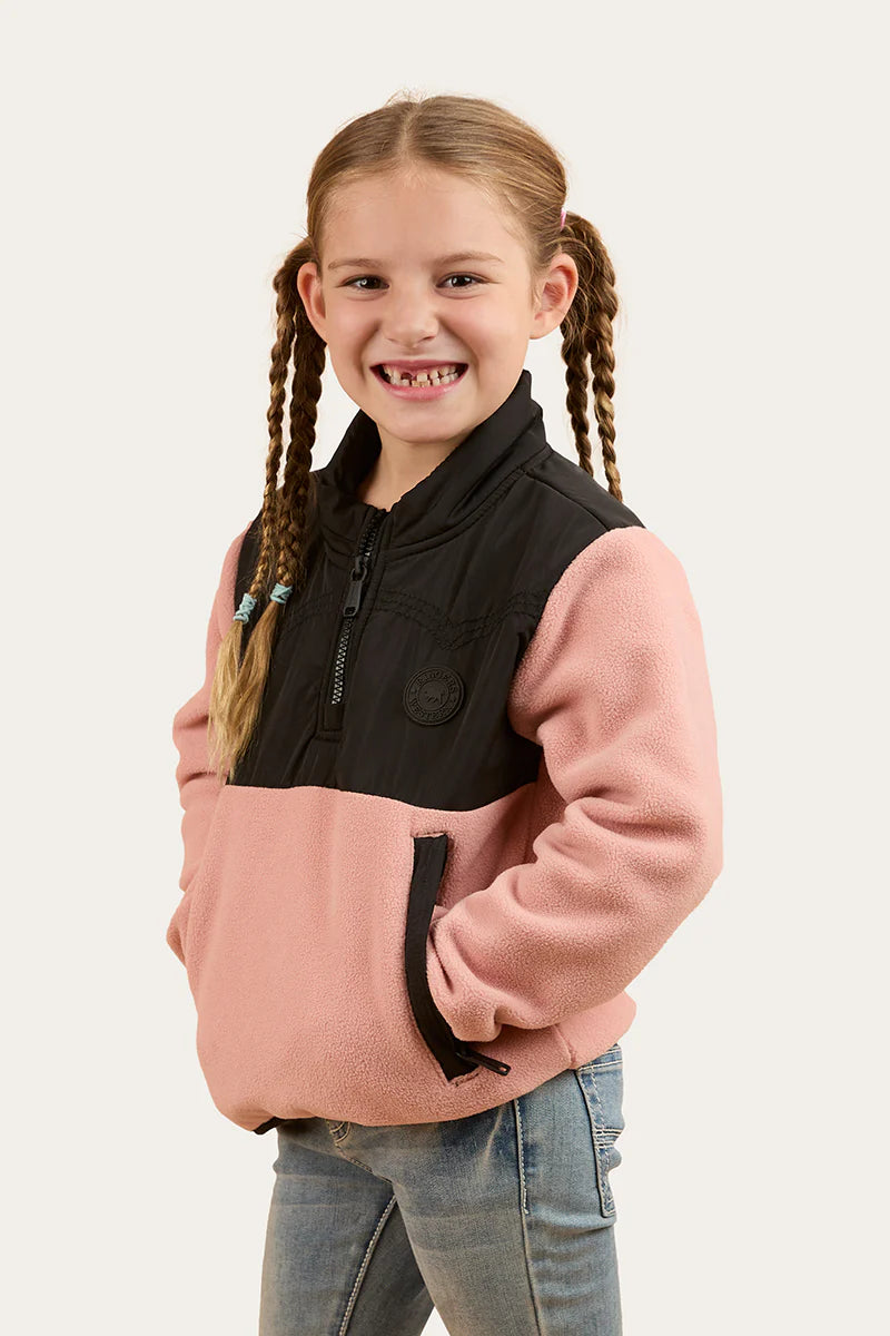 Ringers Western Winton Kids 1/4 Zip Crew Neck Fleece - Dusty Pink