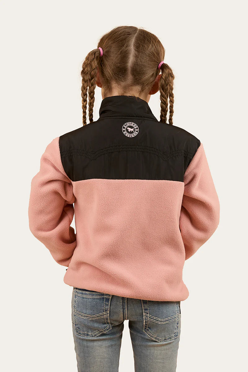 Ringers Western Winton Kids 1/4 Zip Crew Neck Fleece - Dusty Pink