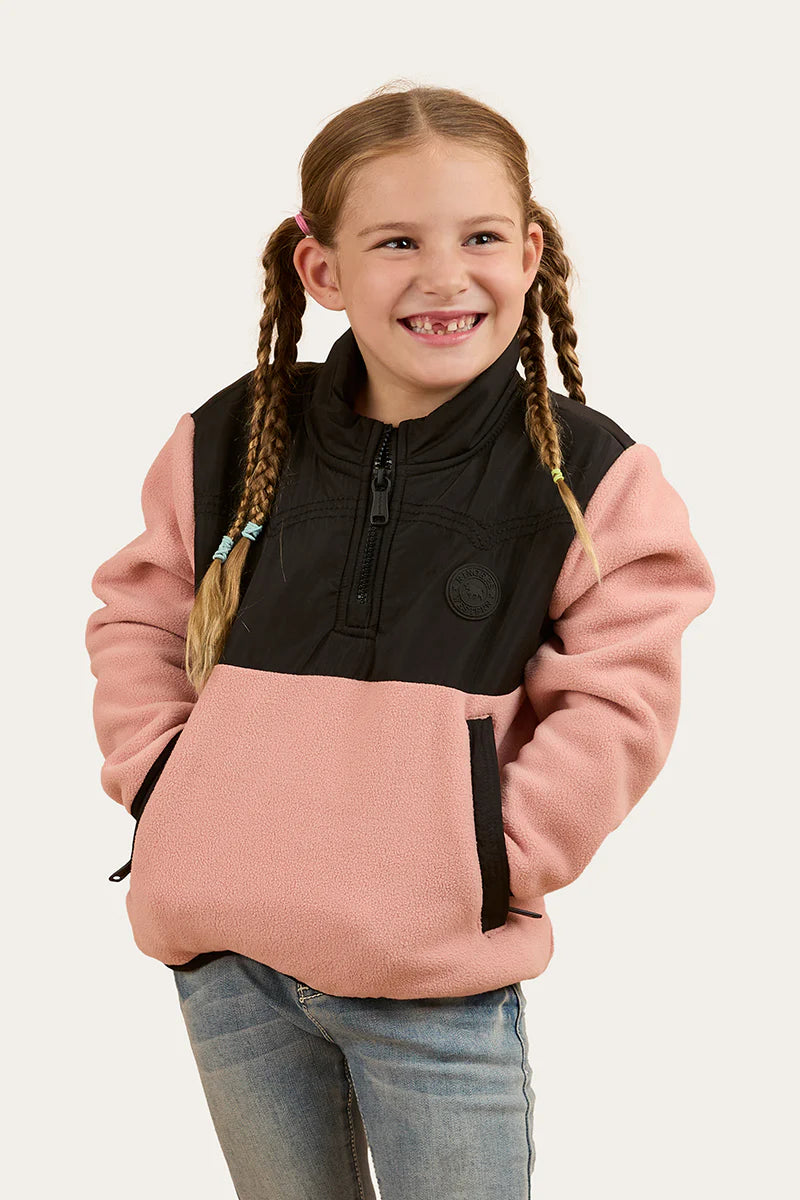 Ringers Western Winton Kids 1/4 Zip Crew Neck Fleece - Dusty Pink