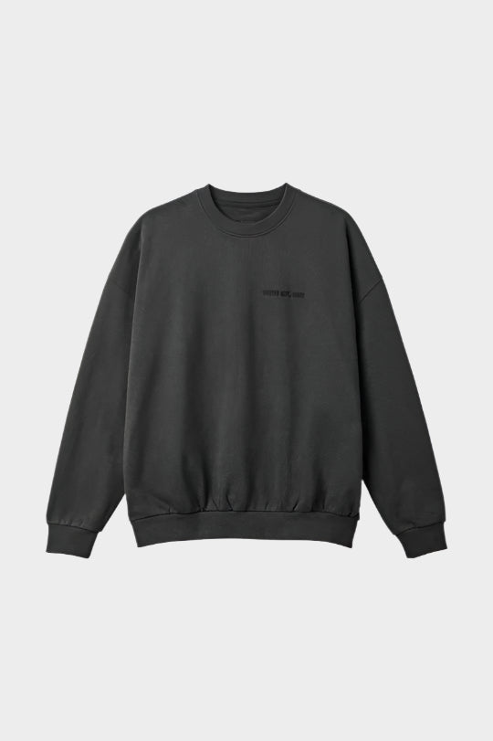 Brixton Men's Embroidered Heavyweight Oversized Crew - Washed Black