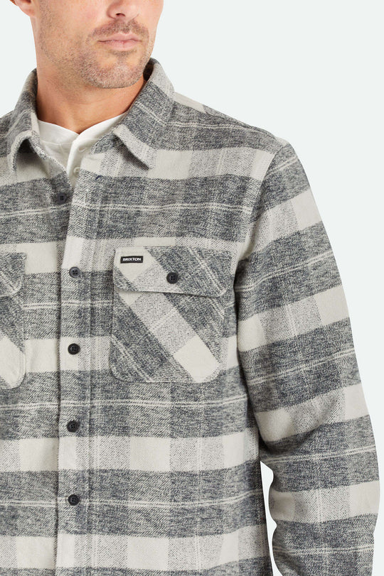 Brixton Men's Classics Bowery Heavyweight L/S Flannel - Black/Charcoal