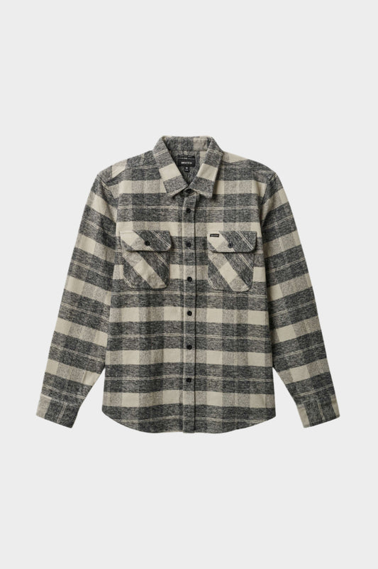 Brixton Men's Classics Bowery Heavyweight L/S Flannel - Black/Charcoal