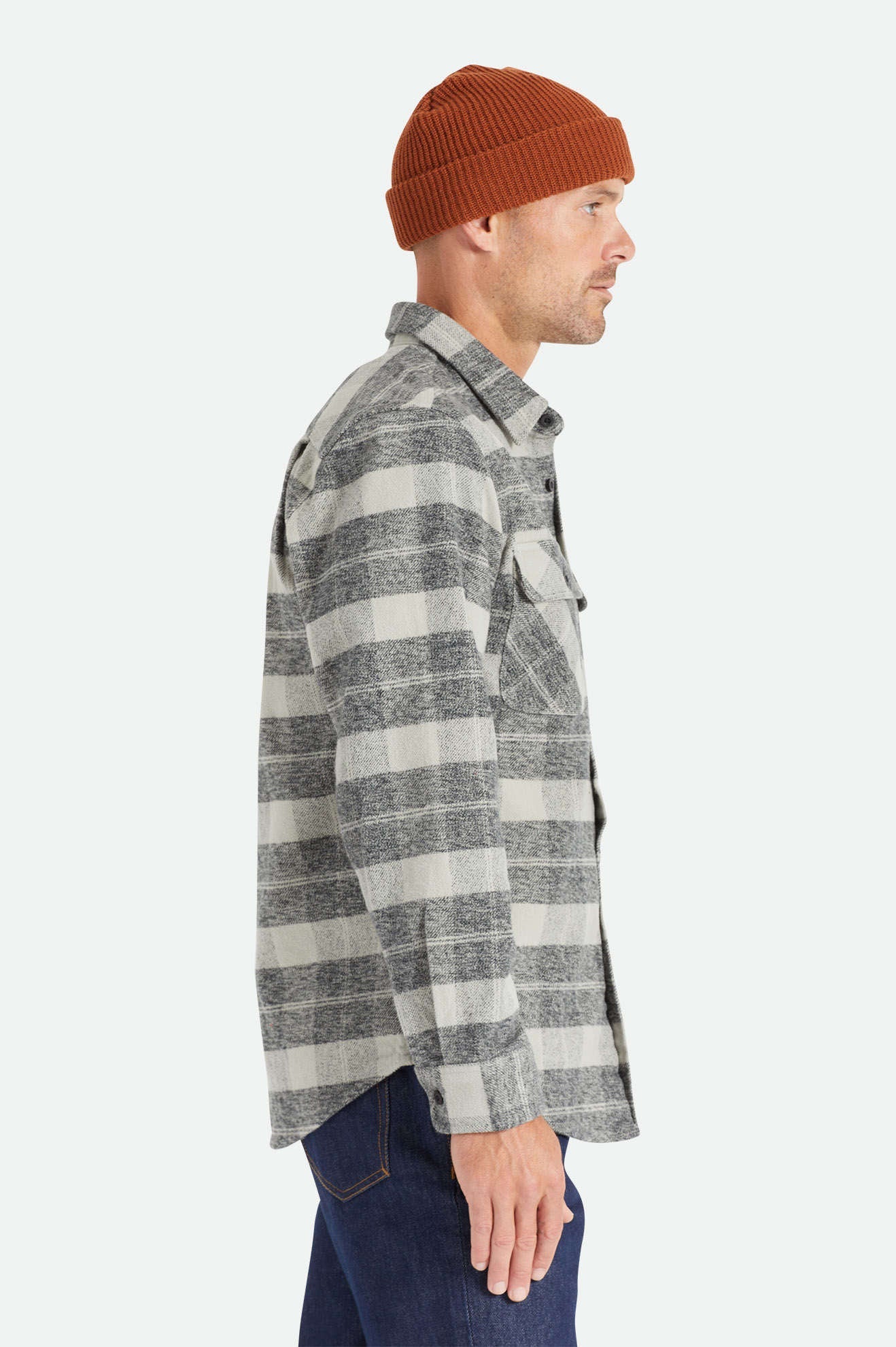 Brixton Men's Classics Bowery Heavyweight L/S Flannel - Black/Charcoal