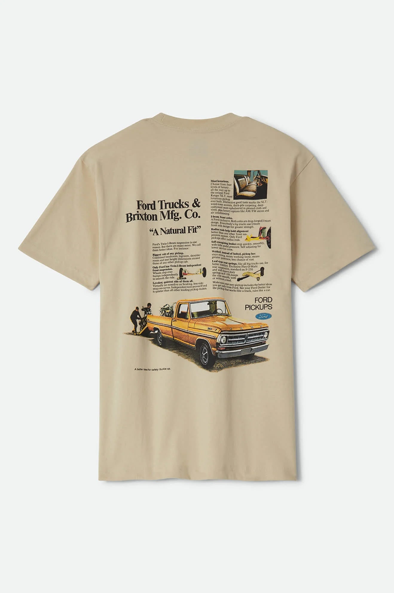 Brixton Men's Ford 71 Pickup T-Shirt - Wimbledon White