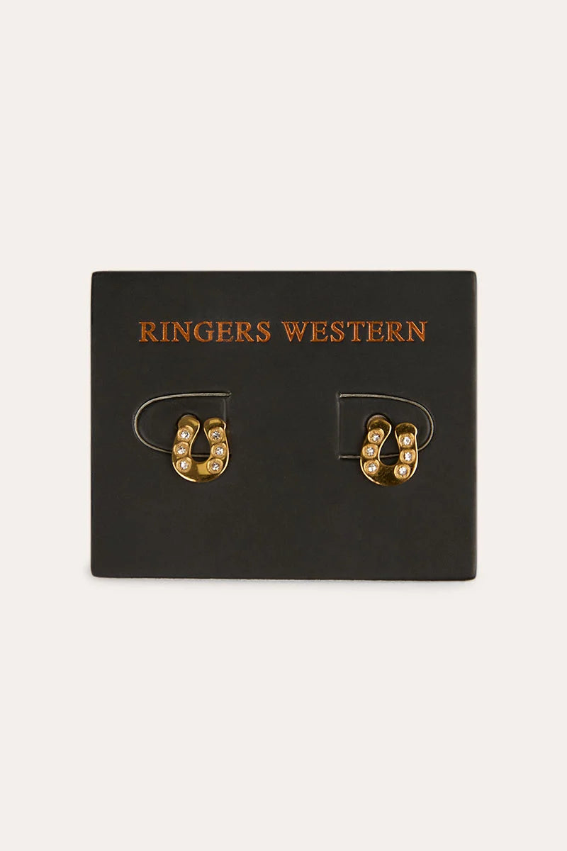 Ringers Western Fortune Horseshoe Stud Earrings