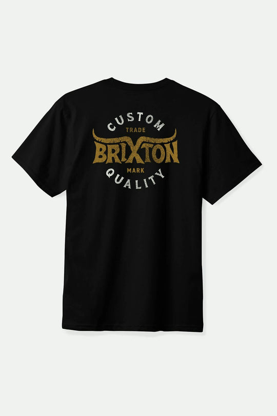 Brixton Men's Gibson SS Standard T-Shirt - Black Worn Wash