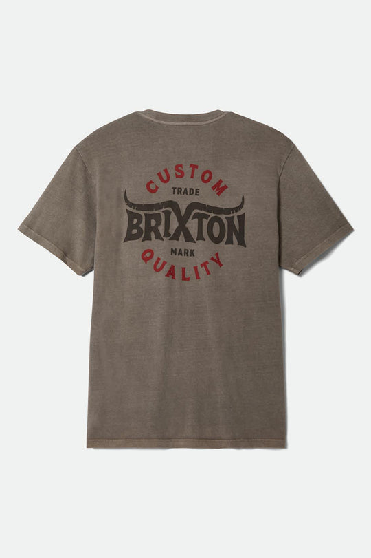 Brixton Men's Gibson SS Standard T-Shirt - Cinder Worn Wash