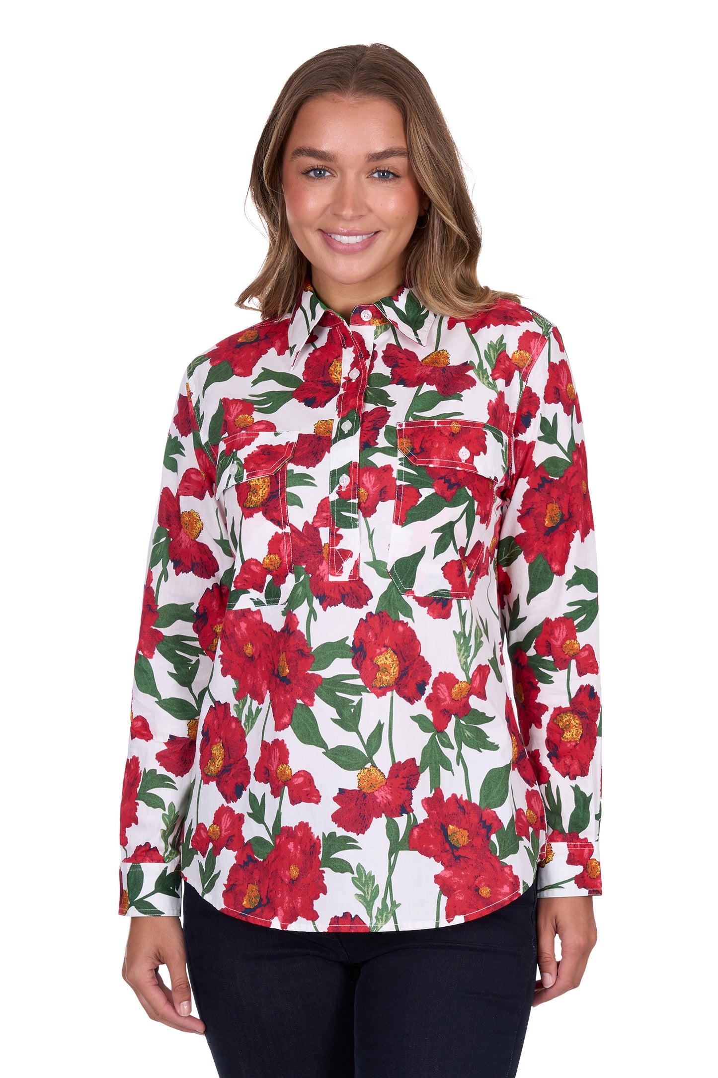 Hard Slog Women's Zoe 1/2 Plkt Ls Shirt - Multi